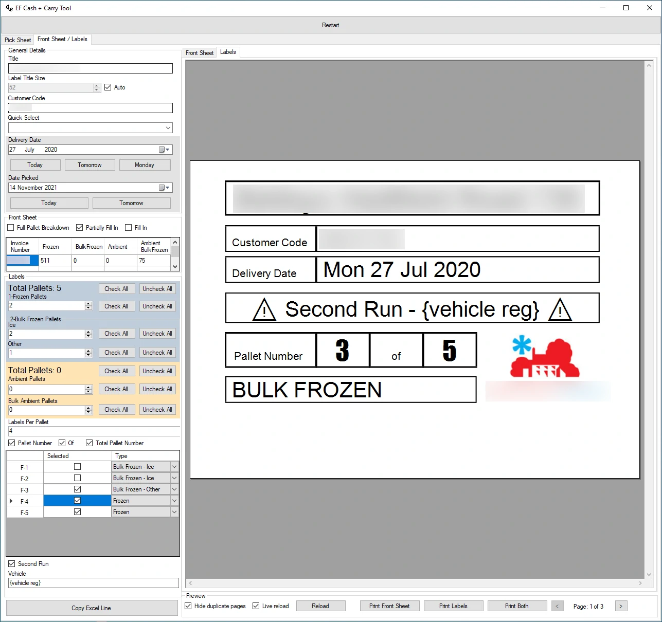 Generating pallet labels using extracted information